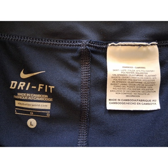 Nike Dri Fit Smash Classic Pleated‎ Tennis Skirt 425938–451 Womens LARGE Blue - Picture 3 of 11